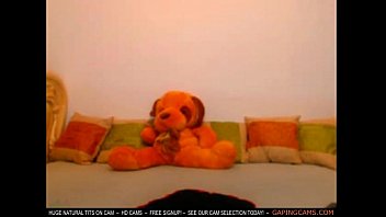 Preview 3 of Powe Caps - Sexxy Brunette Oils Tits &amp_ Teases On Cam (No Sound). live sex video live cams