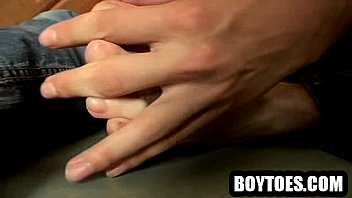 Preview 2 of Maid Saw - Amateur twink showing off his feet while jerking off