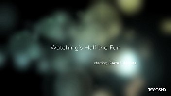 Preview 1 of Cody Hunter Worship - Hot lesbian teens Gerta &amp_ Neona share a dick for the first time