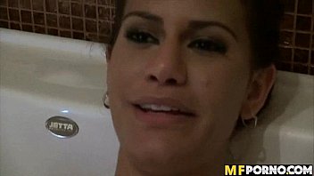 Preview 1 of Uncut Way Spread - Latina takes a bath and gets some cock 2
