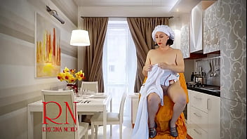 Preview 2 of Blsck Teen Fuck - Cinderella without panties sews dresses for her stepmother and stepsisters. 5 3