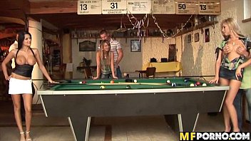 Preview 1 of Nickey Huntsman Orgasm - Pool hall orgy Alison Star,  Christine Lee,  Donna Bell,  Winnie 1