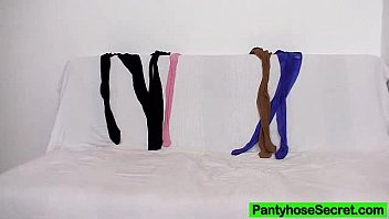 Preview 1 of New Sxx 12 Yars - Petite blond eighteen Bella Anne nylon fetish hump