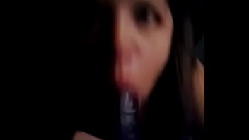 Preview 4 of Russian Teen Amateur Dp Anal - She blows and deepthroats a big purple dildo
