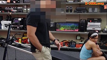 Preview 2 of Sexy Couch Babes Pussylicking - Big tits muscular chick gives head and fucked in the pawnshop
