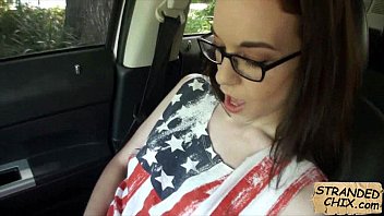 Preview 3 of Mommy Nylon Foorjob - Teen stranded sucks dick for a ride home Tali Dava.1.3