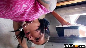 Preview 3 of Homemade Wife Huge White Cock - Sweet teen fucks in public staiway 3