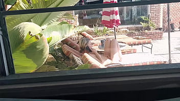 Preview 2 of Rosen Sex Beeg - Kristi Love watched while naked poolside