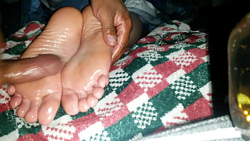 Preview 3 of All Sanjini Naked Force - rubbing my cock until i explode all over my ex gfs sleepy oily soles