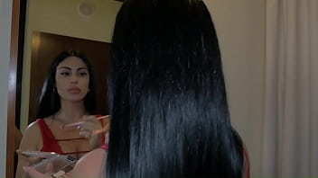 Preview 1 of Wwwxnxxx Hinde - Busty brunette licks the ass of a very horny tattooed boy after giving him a BLOWJOB