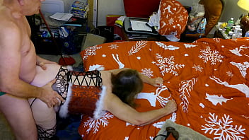 Preview 3 of Asia Cin - Granny Carmen Claus: Standing Doggystyle Fuck &amp_ Elvish Creampie