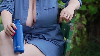 Preview 3 of Sex Video Xxxx Desi - hiking trip - downblouse,  saggy tits and public exposed