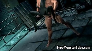 Preview 3 of Sister Help Pee - 3D Catwoman getting fucked outdoors by Wolverine