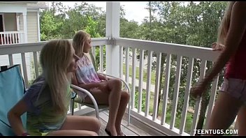 Preview 1 of Creamy African - Three Horny Teens Jerk Off A Naked Guy