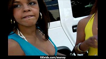 Preview 3 of Lesbo Footjob - Desperate teen naked in public and fucks to pay rent 1
