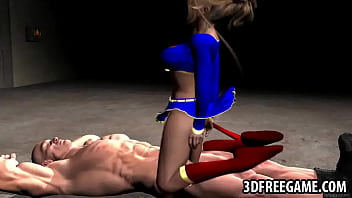 Preview 2 of Study Guy - 3D Supergirl gets fucked by a musclular stud