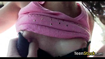 Preview 3 of Throat Destruction - shaved teen girl fucks guy in car