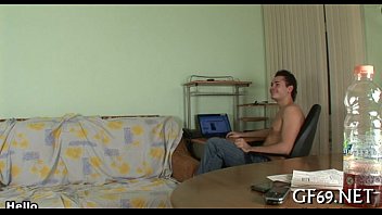 Preview 1 of Slutty Nerd - Beauty having 1st time trio