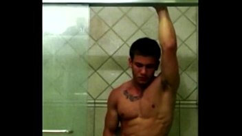 Preview 3 of Analized Skating Girl - Youtuber Michael Hoffman jerking off in his shower flexing his sexy muscles!