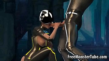 Preview 2 of Dad Bp - 3D cartoon Tron babe sucks cock and gets fucked