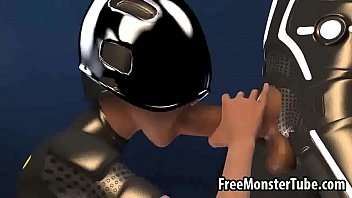 Preview 3 of Dad Bp - 3D cartoon Tron babe sucks cock and gets fucked