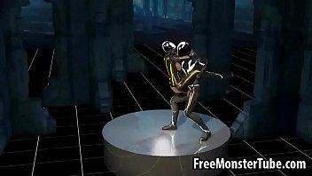 Preview 4 of Dad Bp - 3D cartoon Tron babe sucks cock and gets fucked