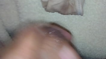 Preview 2 of Shy First Cum3 - Jerking and precum on my wife panty