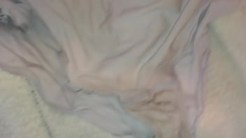Preview 1 of Shy First Cum3 - Jerking and precum on my wife panty