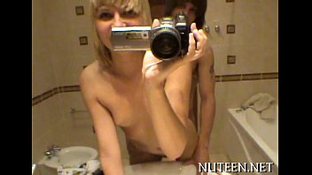 Preview 4 of Curvy Brunette On Real Homemade - Legal age teenager pounding act