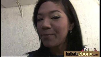 Preview 4 of Feli Berlin - First time ebony with a group of white dicks 14