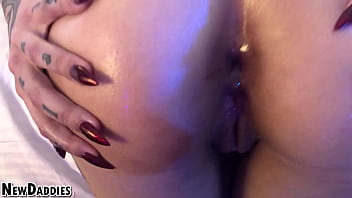 Preview 2 of Suune Leyon Saxbedeo - POV Goth Emo Aurora Anarchy Rough Anal Gape Fart,  Lube Squirt