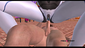 Preview 3 of Vahdi Com Xxx - An Animated 3D Cartoon Porn Video - A Sexbot Robot Girl Giving Sexy poses then Riding a mans dick in Reverse Cowgirl Position.