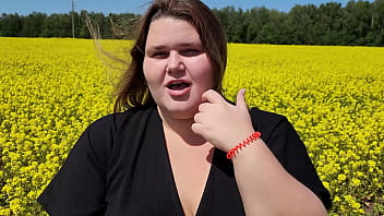 Preview 1 of Hot Mothr - Beautiful POV outdoor blowjob from a chubby cutie with big tits and juicy nipples plays with cum