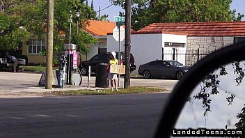 Preview 2 of Dashi Milf - Teen hitchhiker fucks huge dick outdoor POV