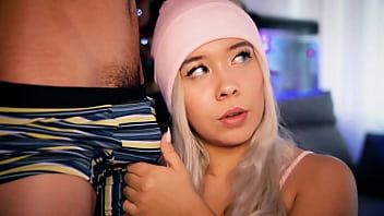 Preview 1 of Old Girl Bold - College blonde invites her classmate to tempt his cock with her obscene gestures
