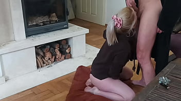 Preview 1 of Only Toys - Slutty Blonde in hoodie shirt Suck Big Cock on her Knees