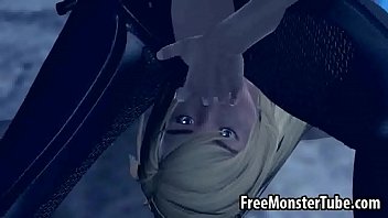 Preview 1 of Santa Futanari - 3D Catwoman licking Supergirls wet pussy on a roof