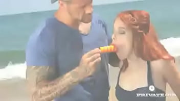 Preview 2 of Gay Old Daddy Solo Cum - Redhead Amarna Picks up a Hot Guy at the Beach for Some Hardcore Fun