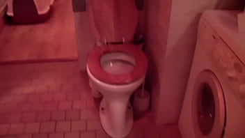 Preview 1 of Bid Cliffs - Hairy pussy Shah Sultan urine on the toilet with her Mickey mouse! :D