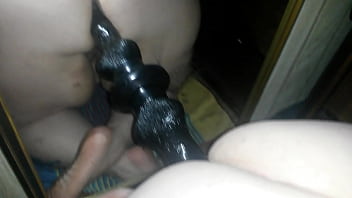 Preview 1 of Japanese Horny Gays Cum Felching - BBW fucks wolf dildo