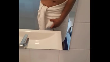Preview 1 of Mom Son Fuck Veido - Twink teen jerking off with toy in butts