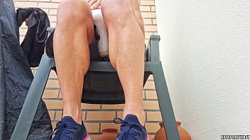 Preview 2 of 21natural Romance - Risky Public masturbation in a chair - cum inside fleshlight