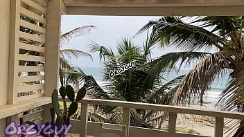 Preview 4 of Czech Harm - Ebony wife flashes pussy at a beach house