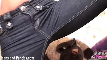 Preview 1 of 1st Time Porn Vdios Download - Petite Celine teasing in tight skinny jeans