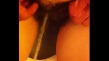 Preview 3 of Oma Nanny Yong Boy - My husband pissing on my hairy pussy