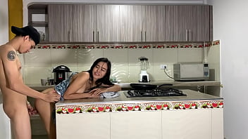 Preview 3 of Pornhan Arab - Passionate sex in the kitchen and a lot of cum at the end