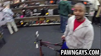 Preview 3 of Aleksis Fawks - Ebony hunk tries to sell a bike at the pawn shop
