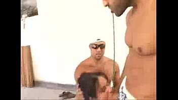 Preview 2 of Licks Balls And Ass - Sexy Latina fucked by 2 guys