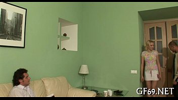 Preview 1 of Large Groupsex - Lovely girl playing with hunks