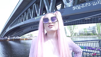 Preview 2 of Sexwife Bus - GERMAN SCOUT - Pink Hair Teen Maria Gail with Saggy Tits at Rough Anal Sex Casting